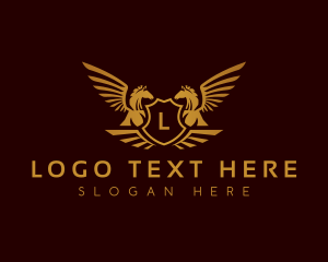 Vip - Luxury Shield Pegasus logo design