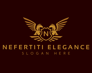 Luxury Shield Pegasus logo design