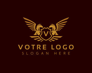 Vip - Luxury Shield Pegasus logo design
