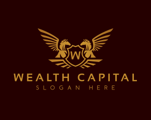 Luxury Shield Pegasus logo design