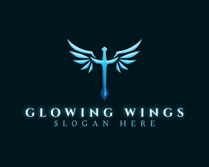 Excalibur Wing Sword logo design