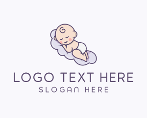 Feeding Bottle - Sleeping Baby Cloud logo design