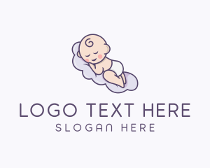 Playful - Sleeping Baby Cloud logo design