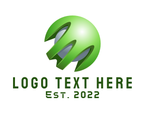 Telecommunications - Technology 3D Globe logo design