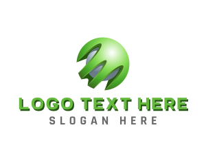 Software - Green Technology 3D Globe logo design