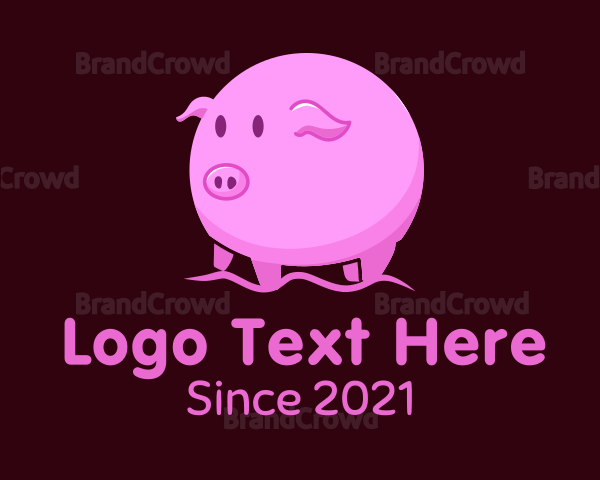 Cute Round Piglet Logo