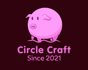 Cute Round Piglet logo design