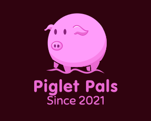 Piglet - Cute Round Piglet logo design