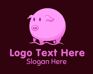 Cute Round Piglet Logo