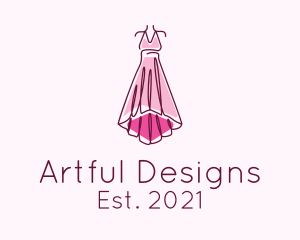 Pink Elegant Dress logo design