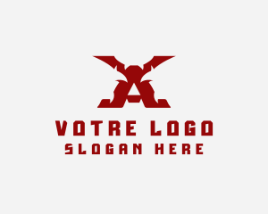 Red - Demon Gaming Letter A logo design