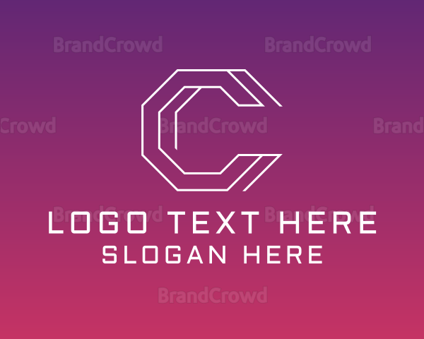 Geometric Hexagon Letter C Logo