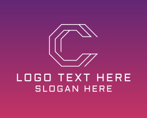 Data - Geometric Hexagon Letter C logo design