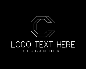 Geometric Hexagon Letter C logo design