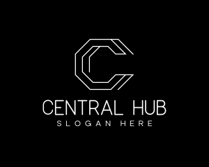 Geometric Hexagon Letter C logo design