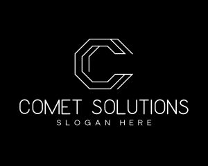 Geometric Hexagon Letter C logo design