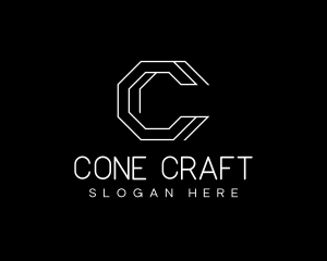 Geometric Hexagon Letter C logo design