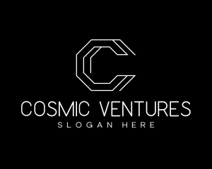 Geometric Hexagon Letter C logo design