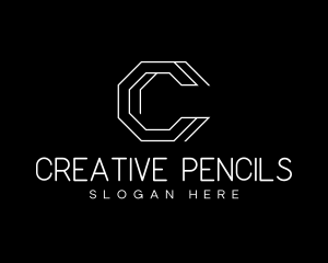 Geometric Hexagon Letter C logo design