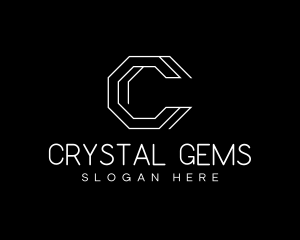 Geometric Hexagon Letter C logo design