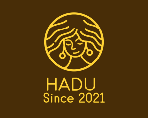 Human - Golden Female Salon logo design