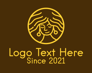 Human - Golden Female Salon logo design