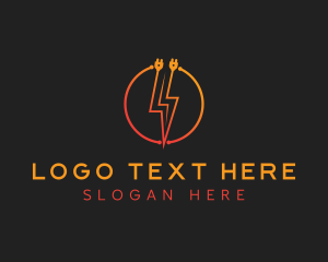 Charging - Electrical Plug Thunder logo design