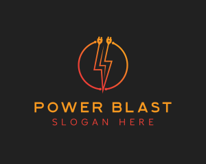 Electrical Plug Thunder logo design