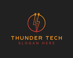 Thunder - Electrical Plug Thunder logo design