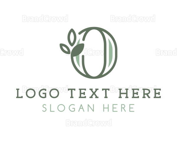 Green Leaf Letter O Logo