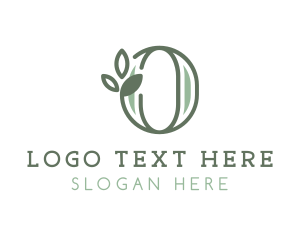 Botanical - Green Leaf Letter O logo design