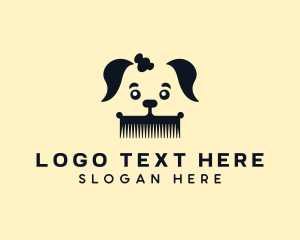 Pet Shop - Puppy Grooming Comb logo design