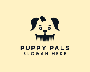 Puppy Grooming Comb logo design