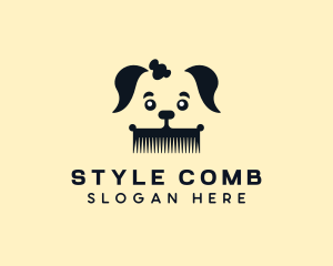 Comb - Puppy Grooming Comb logo design