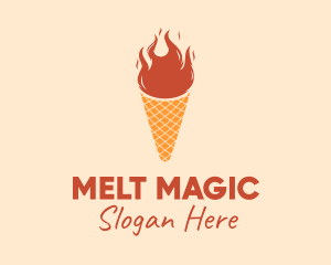 Melt - Fire Ice Cream logo design
