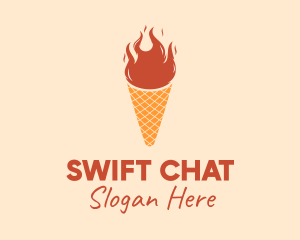 Snow Cone - Fire Ice Cream logo design
