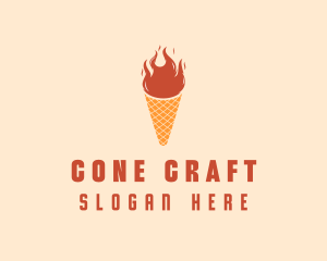 Fire Ice Cream  logo design