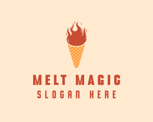 Fire Ice Cream  logo design