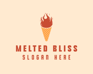 Fire Ice Cream  logo design