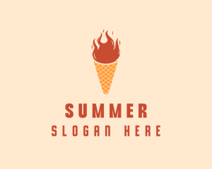 Fire Ice Cream  logo design