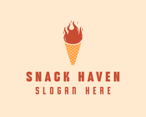 Fire Ice Cream  logo design