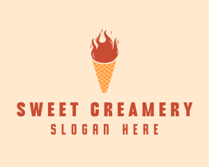 Fire Ice Cream  logo design