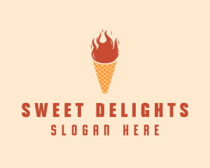 Fire Ice Cream  logo design