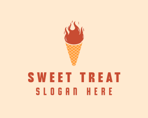 Fire Ice Cream  logo design