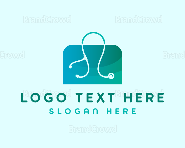 Stethoscope Medical Shopping Logo