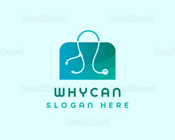 Stethoscope Medical Shopping Logo