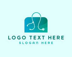 Online Shopping - Stethoscope Medical Shopping logo design