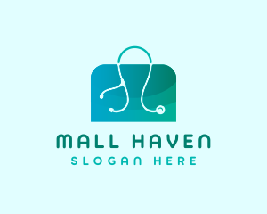 Stethoscope Medical Shopping logo design