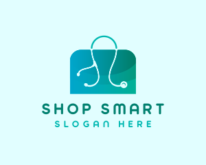 Stethoscope Medical Shopping logo design