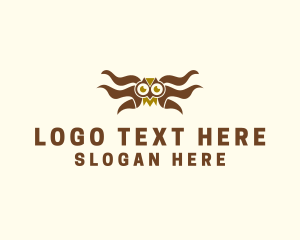 Cute - Barn Owl Wings logo design